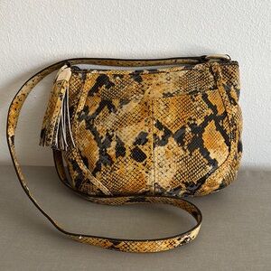B Makowsky Stylish Snake Print Shoulder Bag
